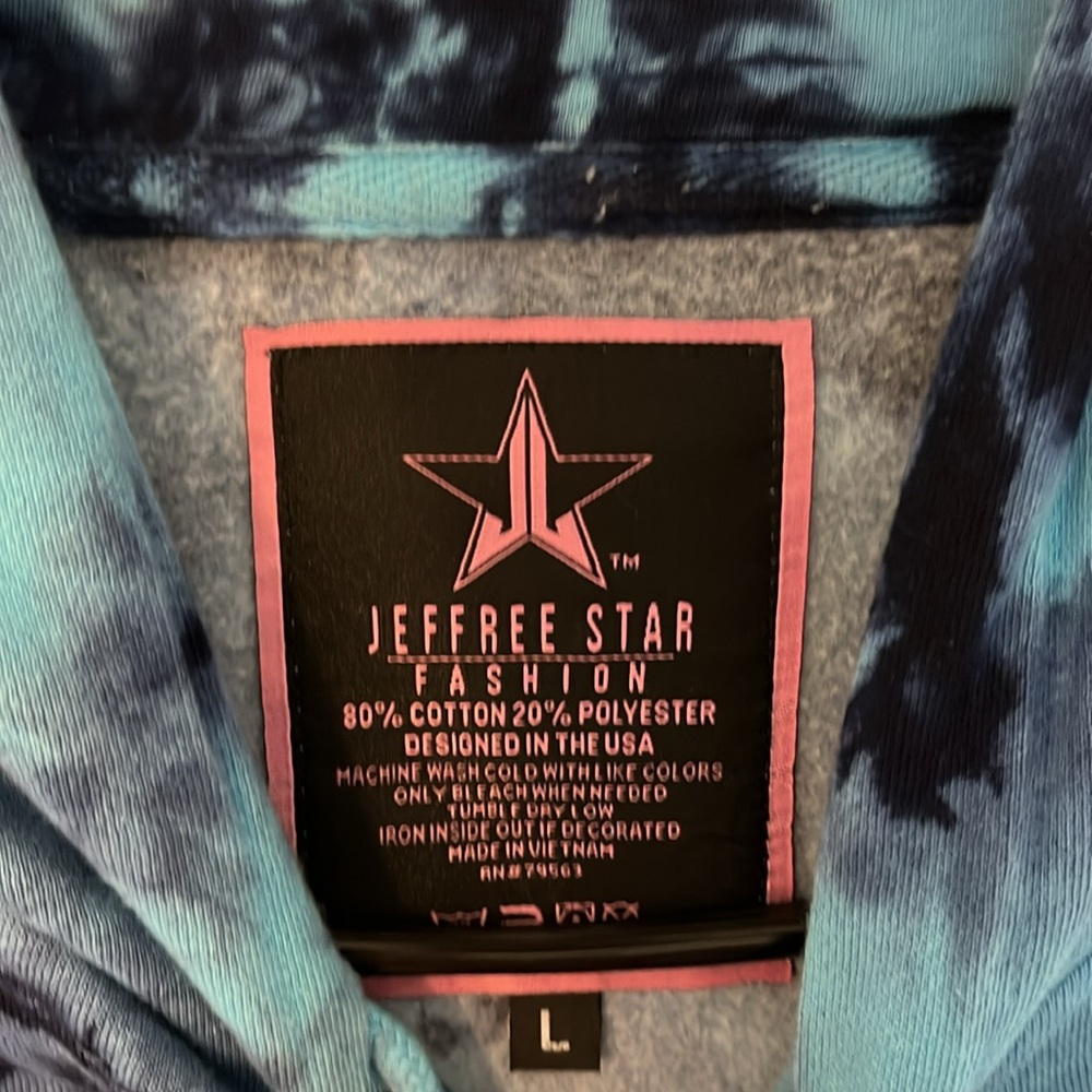 Blue Tie-Dye Women's Hoodie - Picture 3 of 7